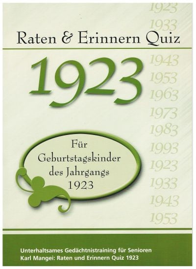 1923 Raten und Erinnern - Quiz