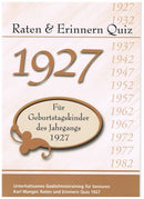 1927 Raten und Erinnern - Quiz