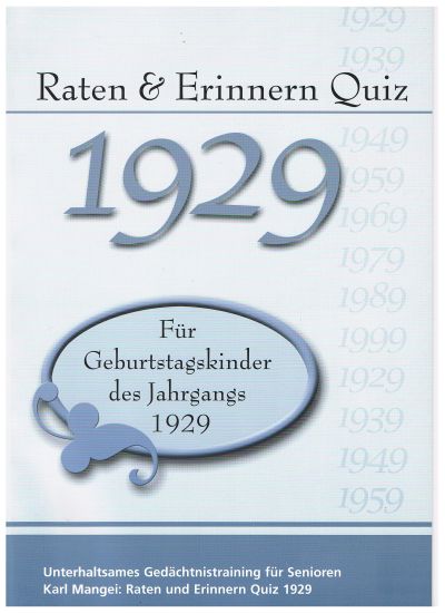 1929 Raten und Erinnern - Quiz