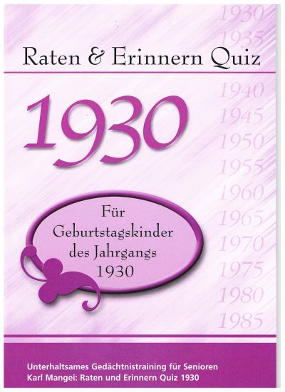 1930 Raten und Erinnern - Quiz