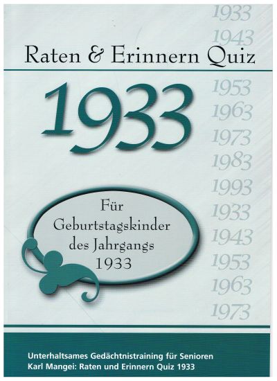 1933 Raten und Erinnern - Quiz