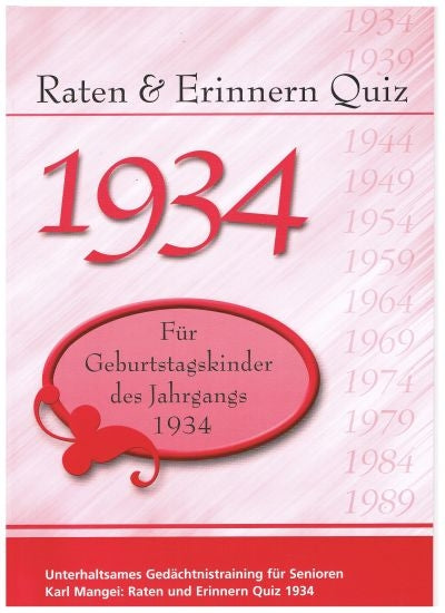 1934 Raten und Erinnern - Quiz