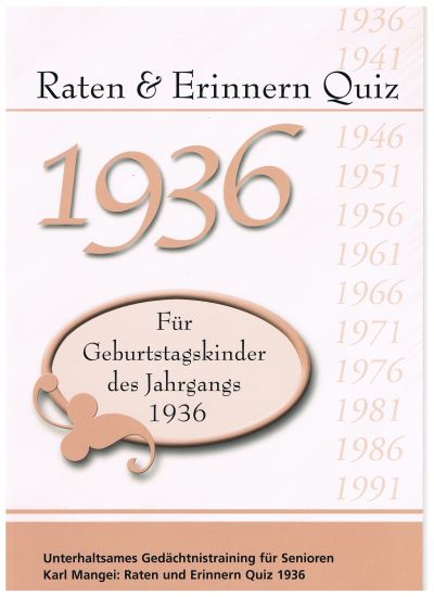 1936 Raten und Erinnern - Quiz