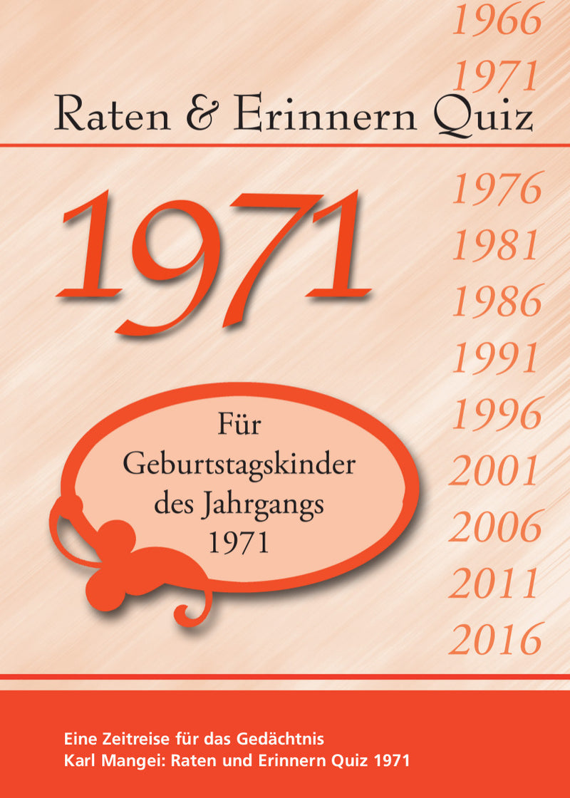 1971 Raten und Erinnern - Quiz