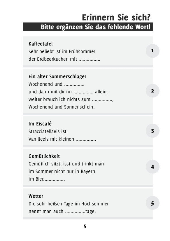 Erinnern Sie sich? Sommer
